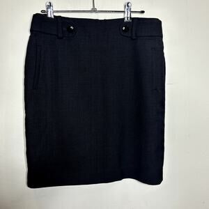 Banana Republic Womens‎ Size 4 Black 100% Wool Skirt Workwear